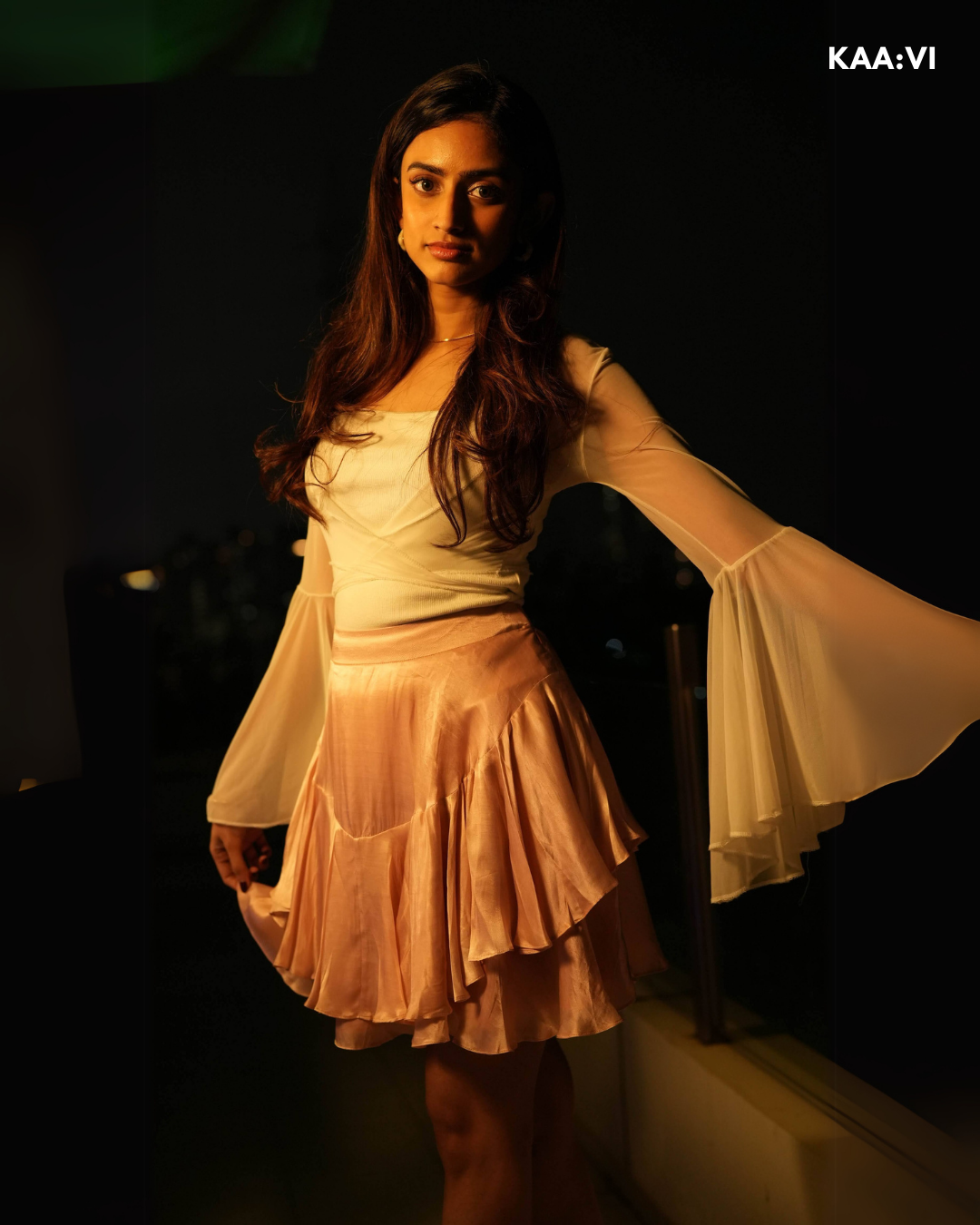 Peach Ruffle Skirt