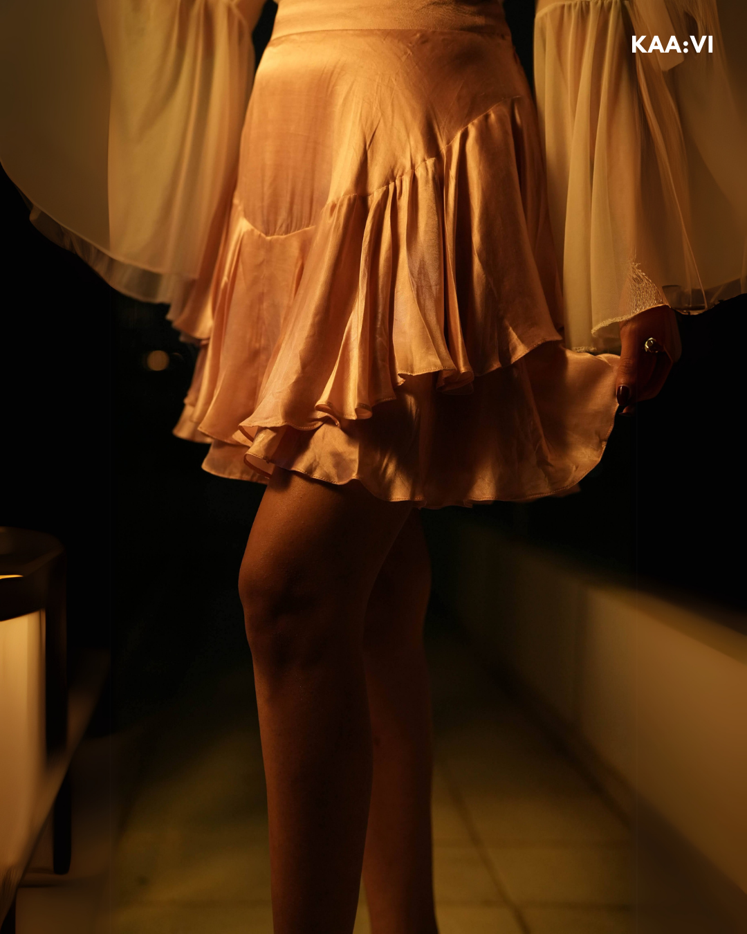 Peach Ruffle Skirt